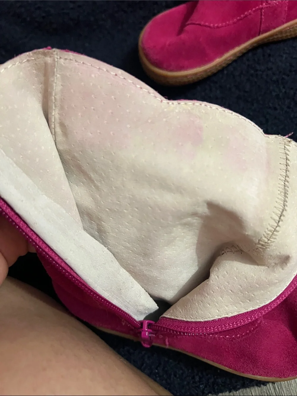 Livie & Luca Girls Fuchsia Suede Button Boot